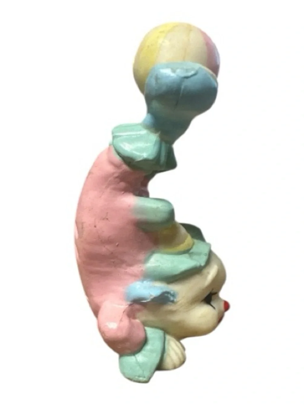 Vintage Pastel Upside Down Clown Figurine